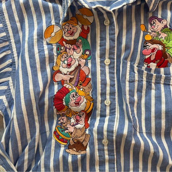 Disney | EUC - Vintage Seven Drawfs Striped Button-Down - Size S - Picture 2 of 7